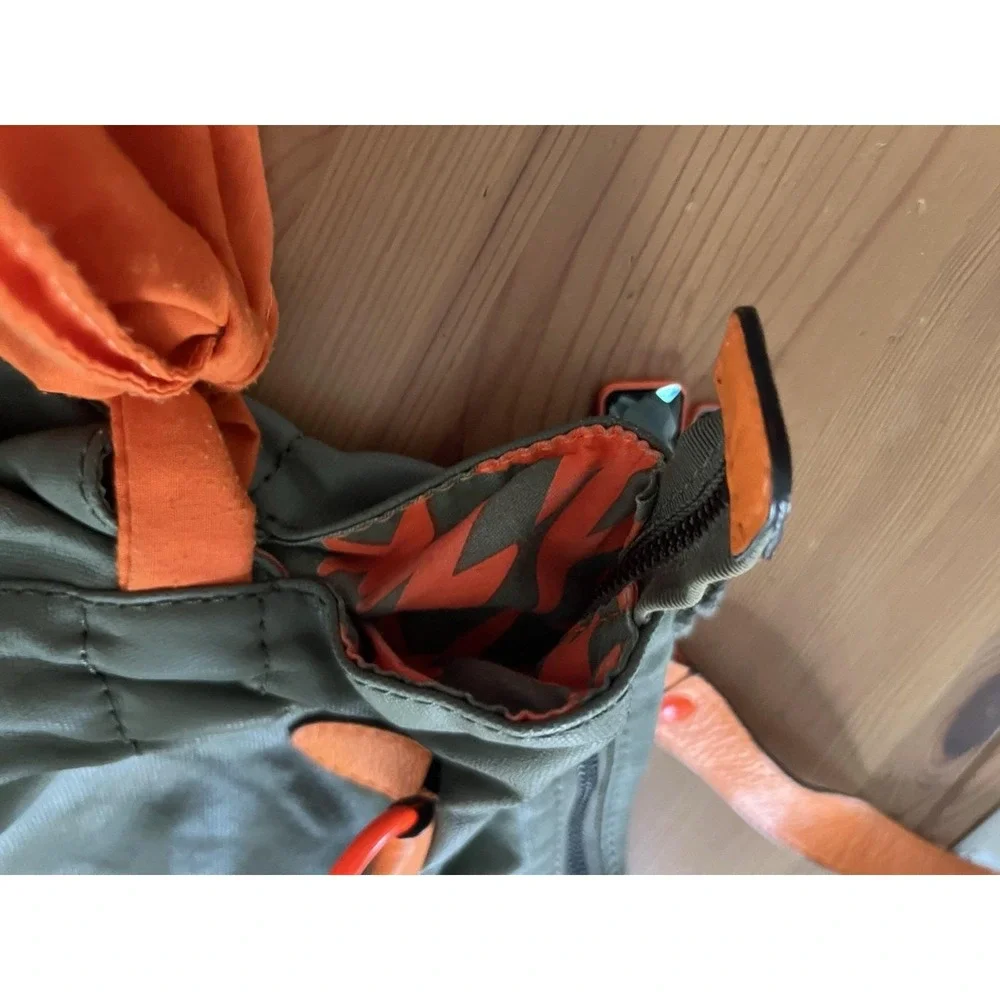 Vintage Juicy Couture Neon Orange & Olive Green Oversized Tote Bag Bows